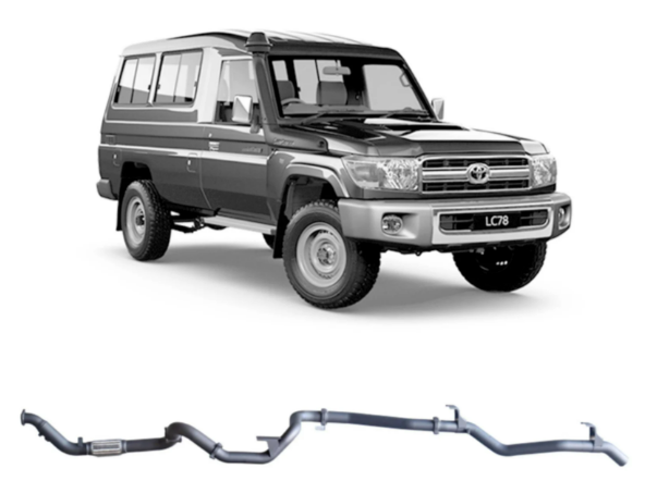 Redback Extreme Duty Exhaust to suit Toyota Landcruiser 78 Series Troop Carrier Pipe Only (03/2007 - 10/2016)