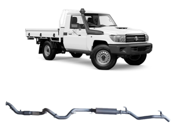 Redback Extreme Duty Exhaust to suit Toyota Landcruiser 79 Series Single Cab (03/2007 - 10/2016)