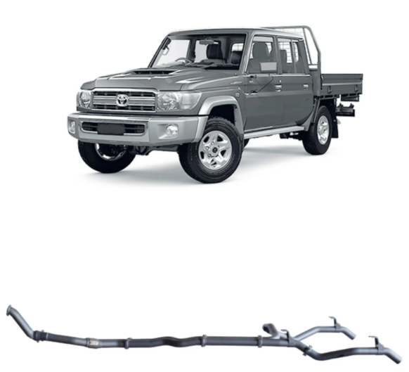 Redback Extreme Duty Twin Exhaust to suit Toyota Landcruiser 79 Series Double Cab Pipe Only (10/2012 - 10/2016)