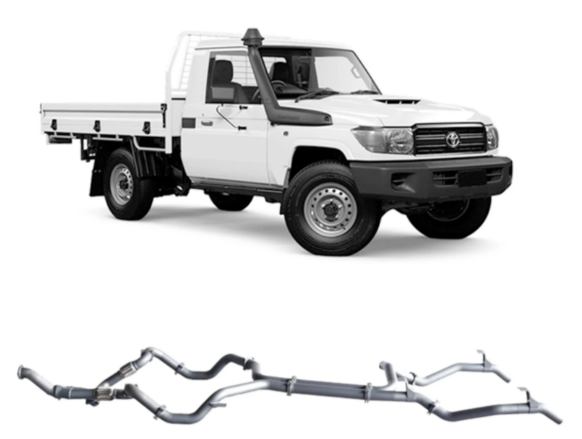 Redback Extreme Duty Twin Exhaust to suit Toyota Landcruiser 79 Series Single Cab Pipe Only (03/2007 - 10/2016)