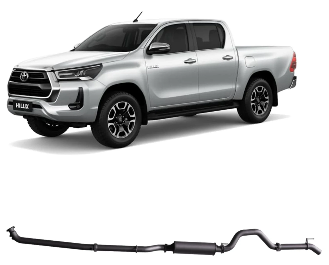 Toyota Hilux 2.8L N80 Extreme Duty Large Muffler Exhaust (07/2015 - on)