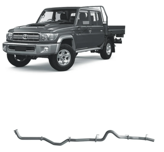 Redback Extreme Duty Exhaust to suit Toyota Landcruiser 79 Series Single and Double Cab Pipe Only (11/2016 - on)
