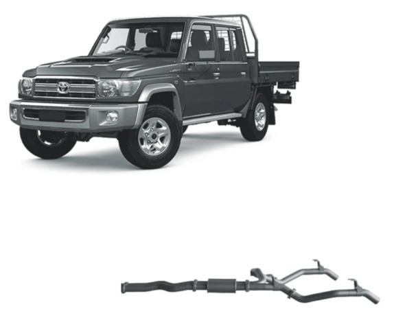 Redback Extreme Duty Twin Exhaust to suit Toyota Landcruiser 79 Series Single and Double Cab Resonator (11/2016 - on)