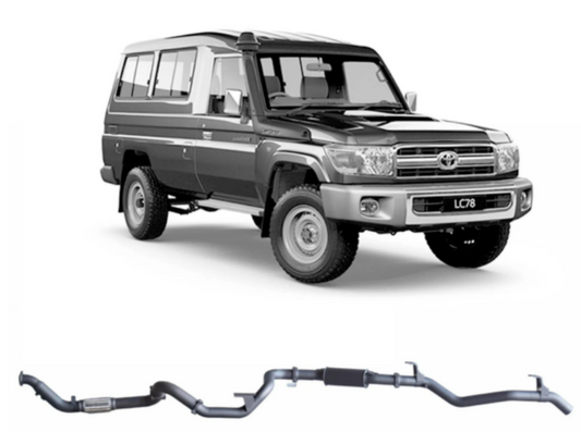 Redback Extreme Duty Exhaust to suit Toyota Landcruiser 78 Series Troop Carrier Centre Muffler (03/2007 - 10/2016)