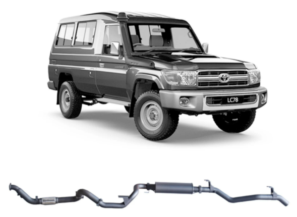 Redback Extreme Duty Exhaust to suit Toyota Landcruiser 78 Series Troop Carrier Large Centre Muffler (03/2007 - 10/2016)