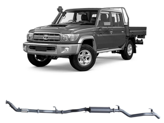 Redback Extreme Duty Exhaust to suit Toyota Landcruiser 79 Series Double Cab Centre Muffler (01/2012 - 10/2016)