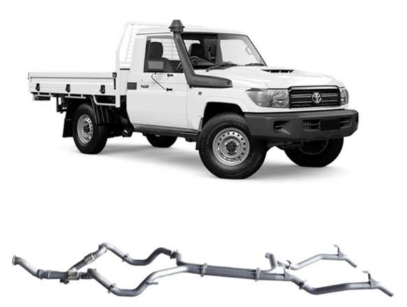 Redback Extreme Duty Twin Exhaust to suit Toyota Landcruiser 79 Series Single Cab Pipe Only  (03/2007 - 10/2016)