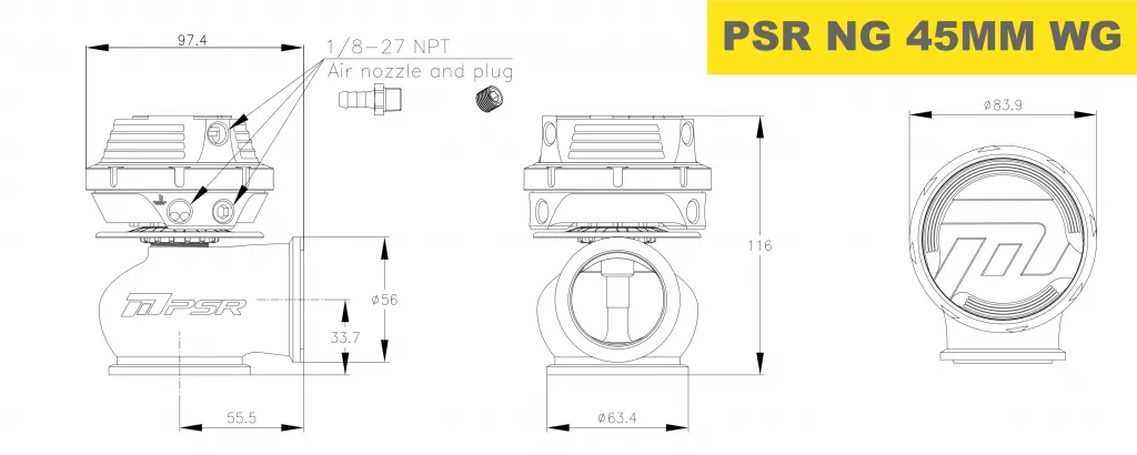 PULSAR External Wastegate Ford Falcon FG/FGX XR6 5-Bolt Turbine housing